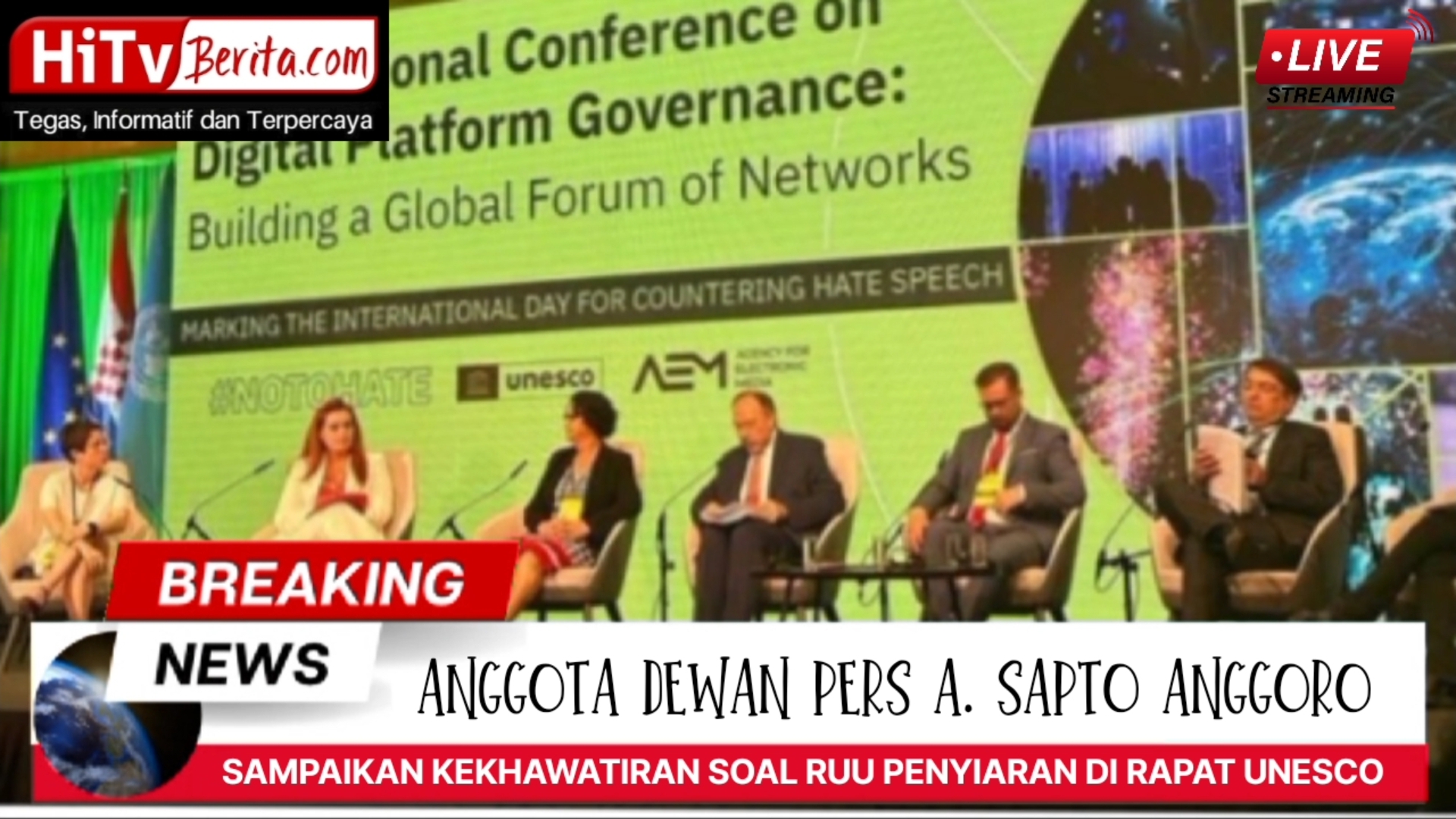 Anggota Dewan Pers A. Sapto Anggoro Sampaikan Kekhwatiran Soal RUU Penyiaran Di Rapat UNESCO