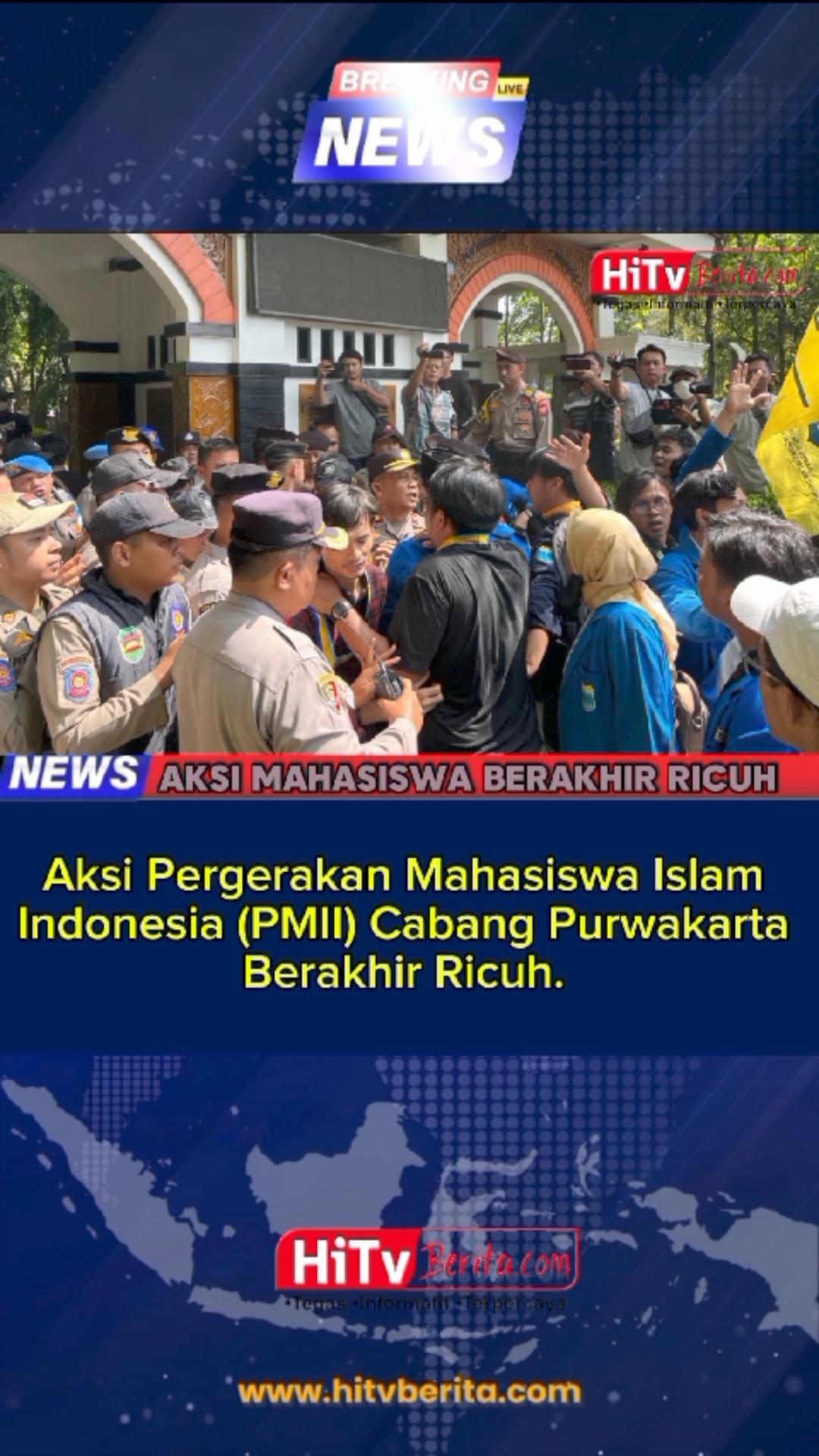 Tuntut Pemkab Serius Tangani Korban Bencana Longsor, Aksi Unras Mahasiswa Di Kantor Bupati Purwakarta Ricuh