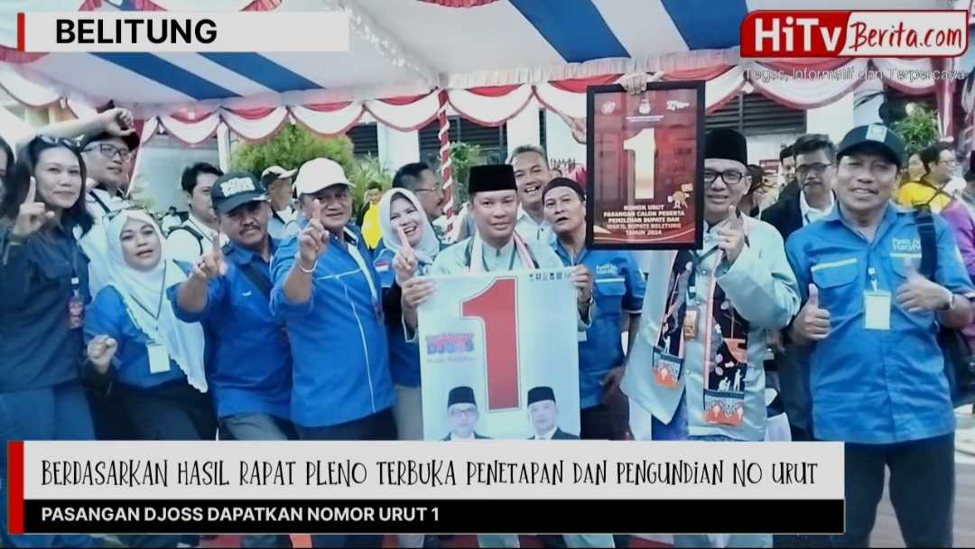 Hasil Rapat Pleno Terbuka Pengundian dan Penetapan Nomor Urut Oleh KPUD Belitung, Pasangan Joni Alamsyah Hidayat dan Syamsir Mendapat Nomor Urut 1