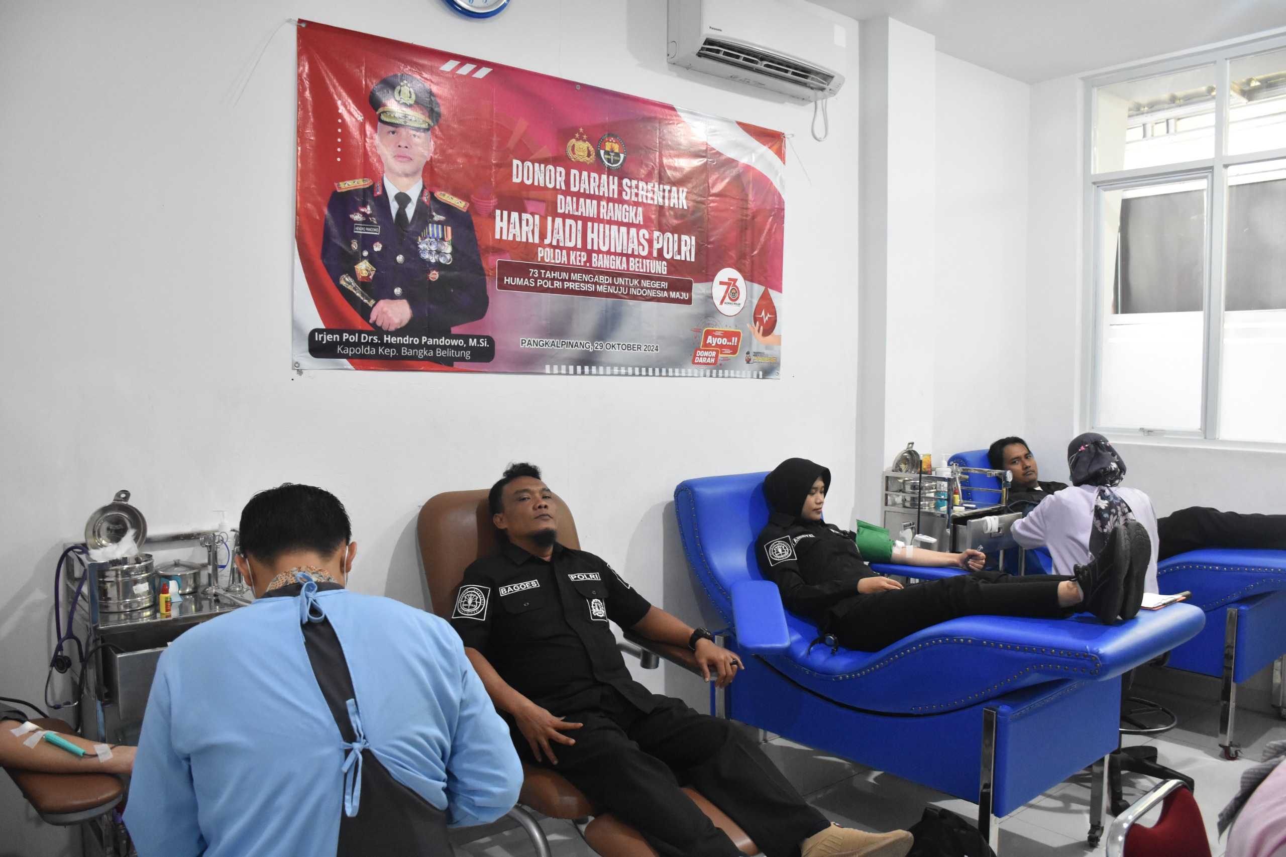 Jelang HUT Ke-73 Tahun Divisi Humas Polri, Humas Polda Babel Gelar Aksi Donor Darah