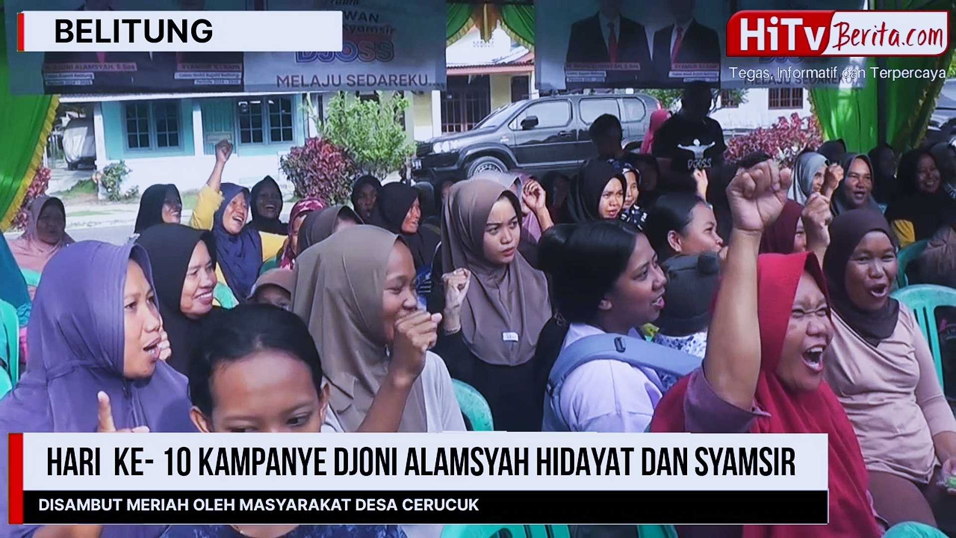 Kampanye Hari Ke- 10 Djoni Alamsyah Hidayat Dan Syamsir Di Desa Cerucuk Di Sambut Positif Oleh Warga Cerucuk