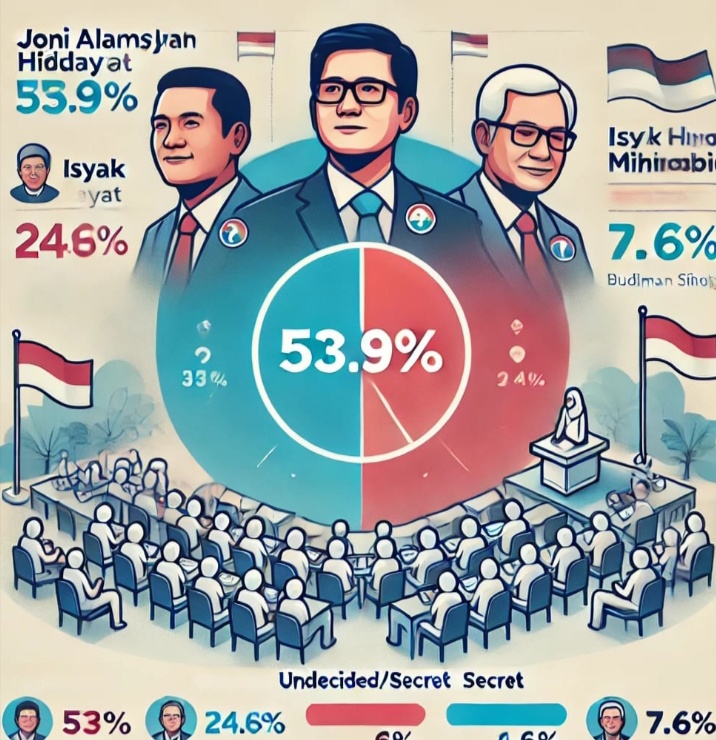 Peluang Menang Calon Bupati Kabupaten Belitung Berdasarkan Hasil Survei Indikator – November 2024