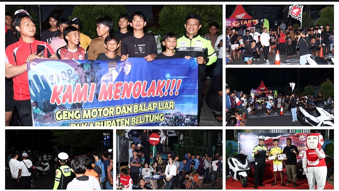 Sat Lantas Polres Belitung Laksanakan Pengamanan Jalur dalam Kegiatan “Balap Lari-Larian Bareng PCX”