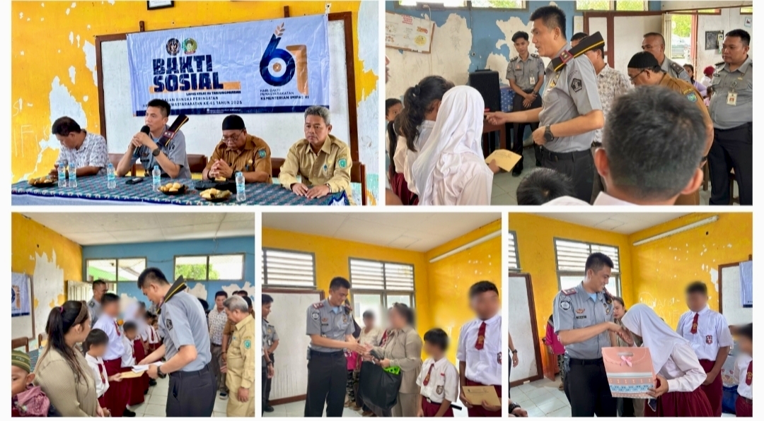 BHAKTI SOSIAL HBP KE 61 LAPAS TANJUNGPANDAN, KEBAHAGIAAN DIRASAKAN SISWA SDN 11 BADAU DAN MASYARAKAT SEKITAR