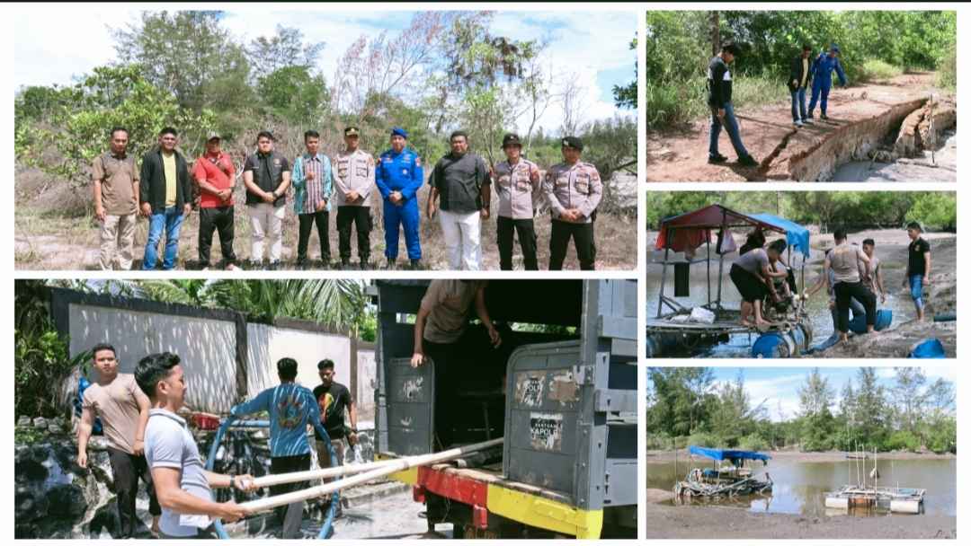 Kali Ini Polres Belitung Kembali Tertibkan Aktivitas Tambang Ilegal Di Pantai Gusong Bugis