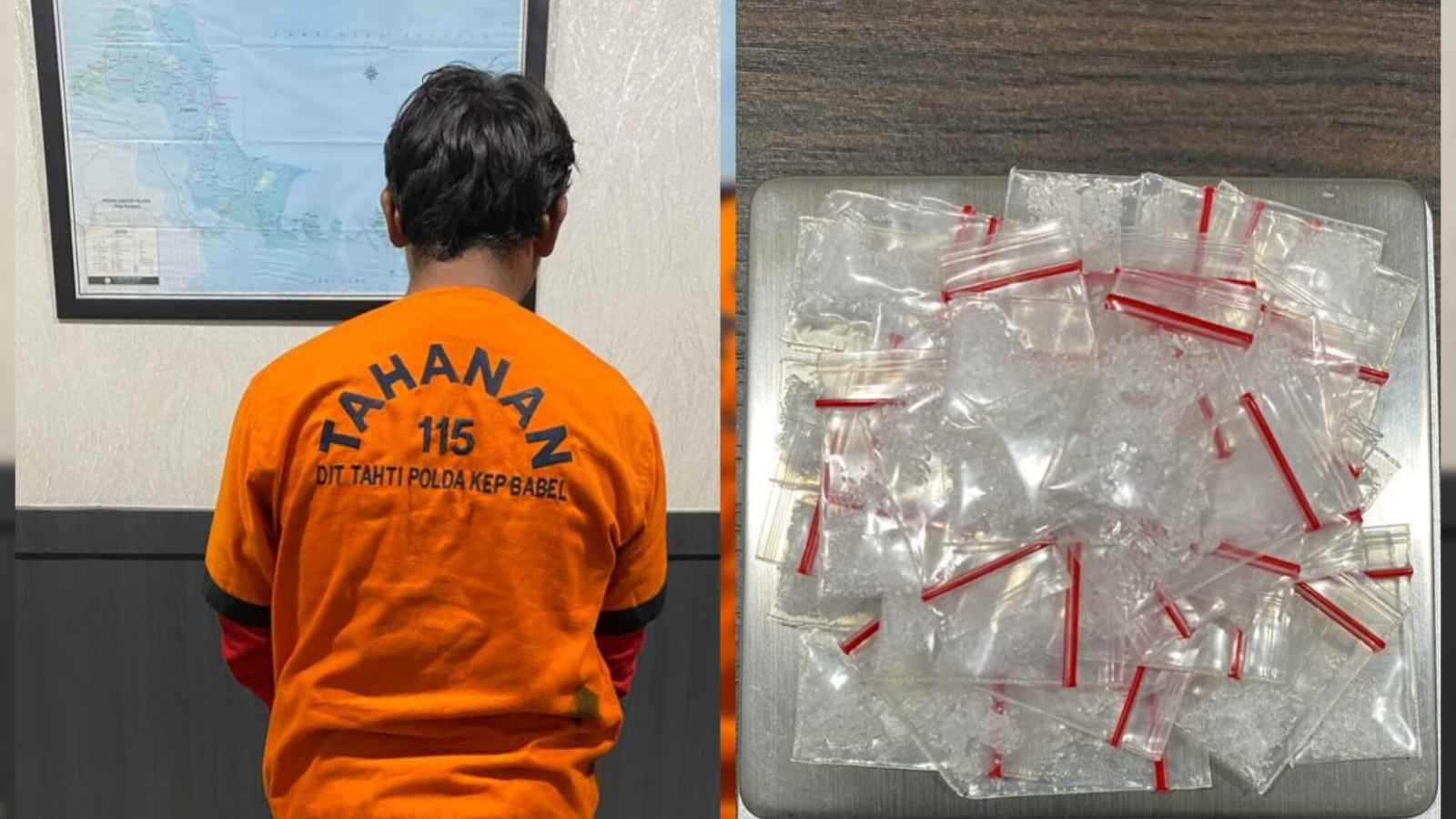 Seorang Pria di Pangkalpinang Diamankan Ditresnarkoba Polda Babel Usai Kedapatan Simpan 49 Paket Sabu