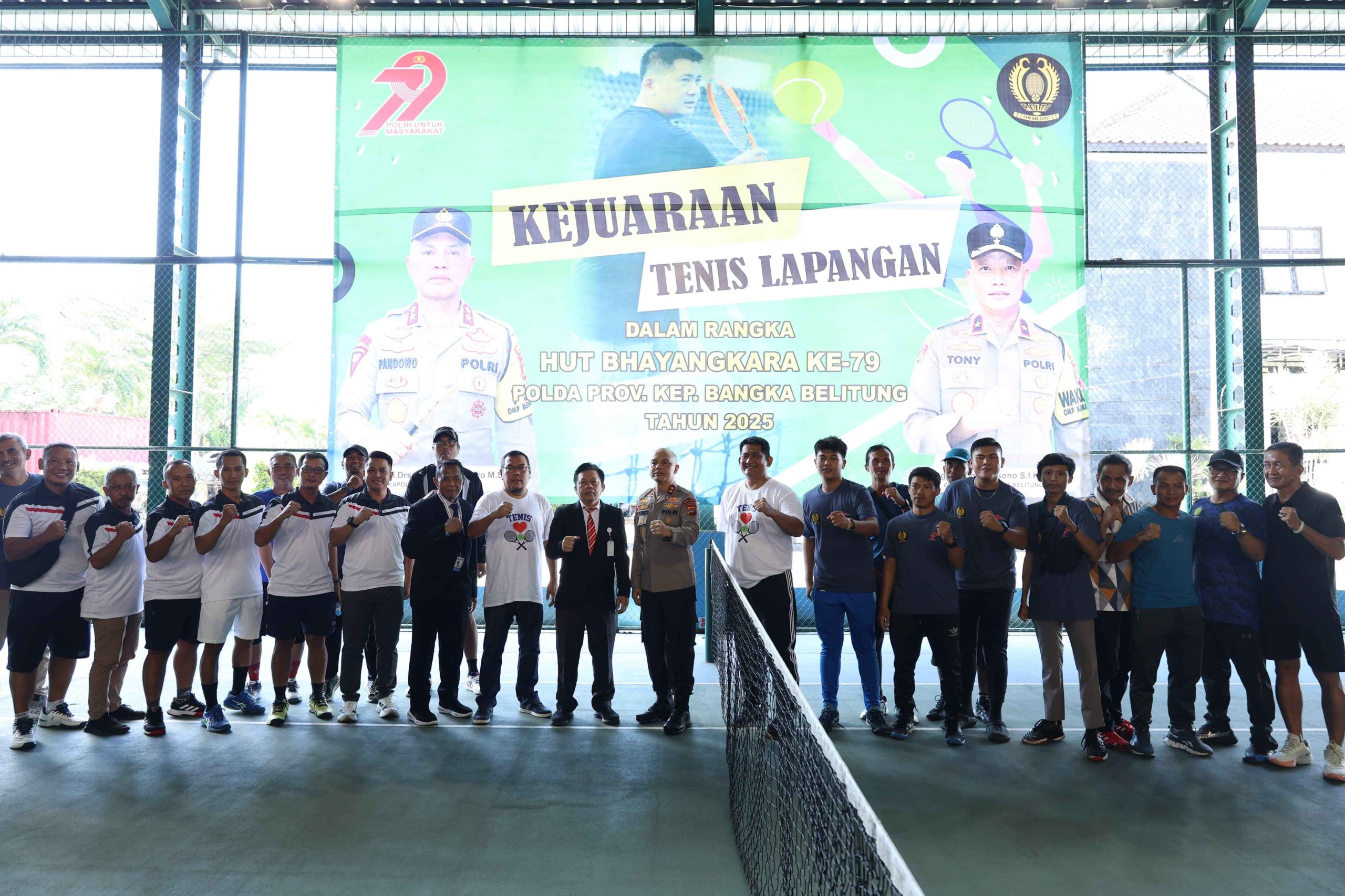 Polda Babel Gelar Kejuaraan Tenis Lapangan Sambut HUT Bhayangkara Ke 79