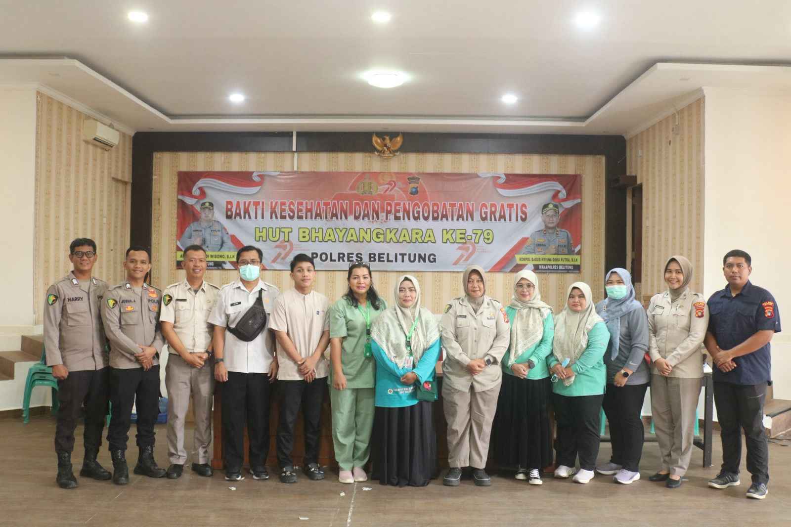Polres Belitung Gelar Bakti Kesehatan dan Donor Darah Sambut HUT Bhayangkari ke-79