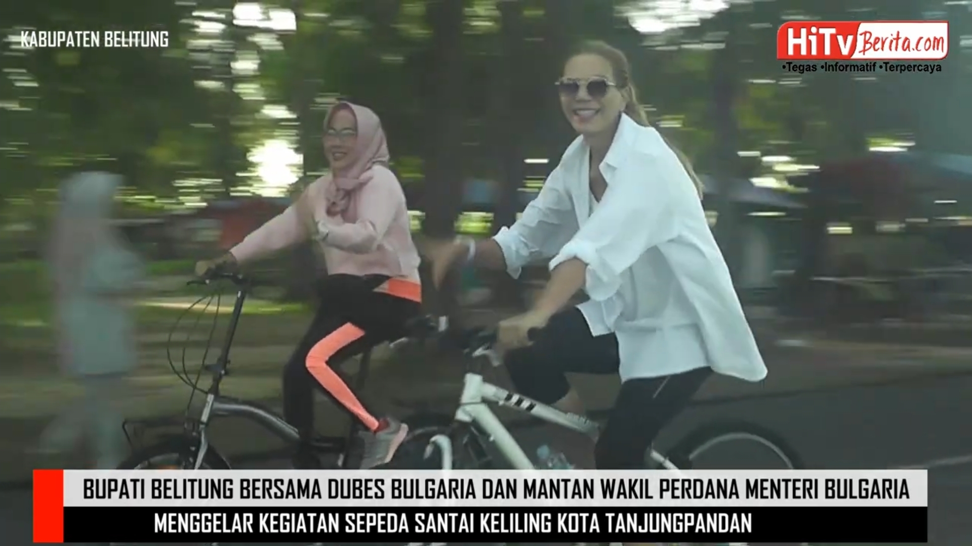 Bupati Belitung Bersama Dubes Bulgaria untuk Indonesia Dan Mantan Wakil Perdana Menteri Bulgaria Bersama Dispora Kabupaten Belitung Menggelar Kegiatan Sepeda Santai Keliling Kota Tanjungpandan