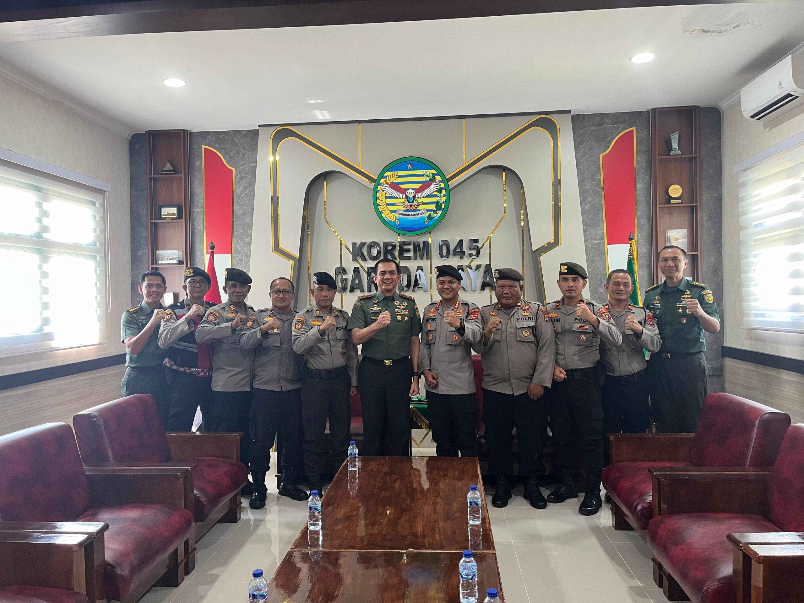 Perkuat Sinergitas Dan Soliditas, Dir Samapta Polda Babel Silaturahmi Ke Danrem 045/Gaya