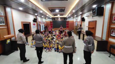 Satlantas Polres Karimun Gelar Kegiatan Edukasi Lalu Lintas Pada Anak Udia Dini, TK. Maitreyawira Kabupaten Karimun