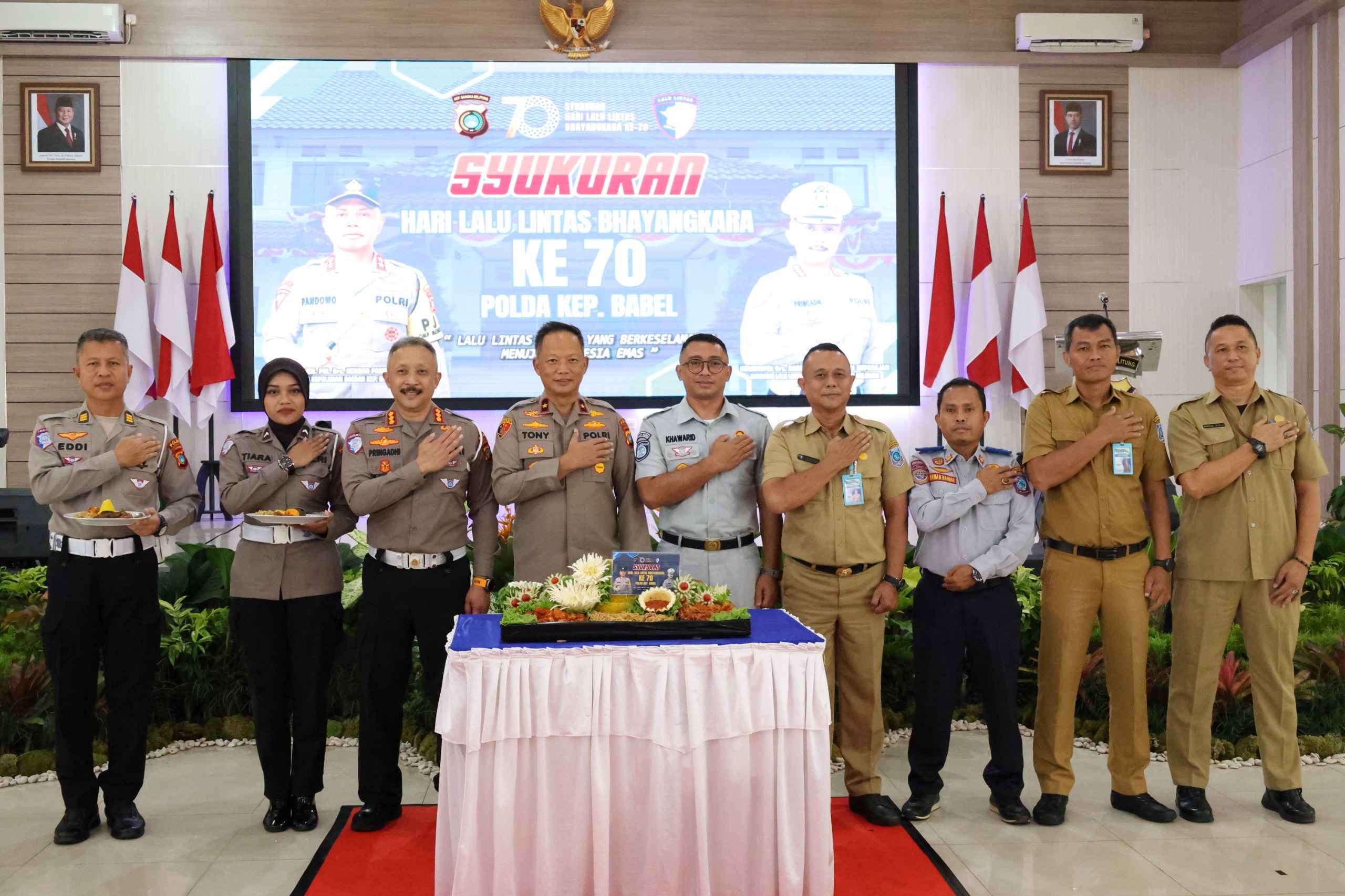 Ditlantas Polda Babel Gelar Syukuran Hari Lalu Lintas Bhayangkara Ke 70, Wakapolda : Berikan Pelayanan Yang Terbaik