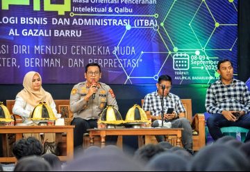 Kapolres Barru Ajak Mahasiswa Baru ITBA Al Gazali Tanamkan Semangat Bela Negara