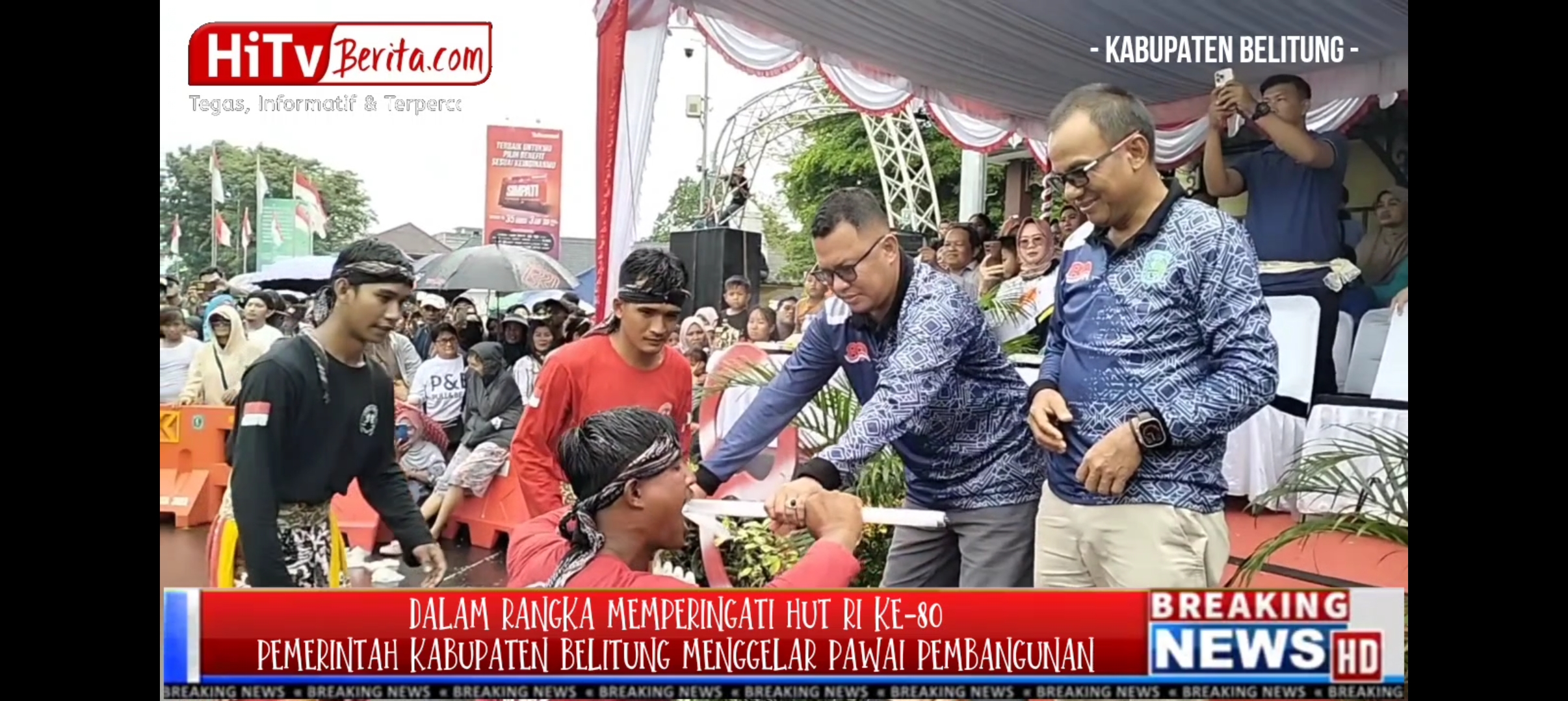 Dalam Rangka Memperingati HUT RI Ke-80, Pemerintah Kabupaten Belitung Menggelar Pawai Pembangunan