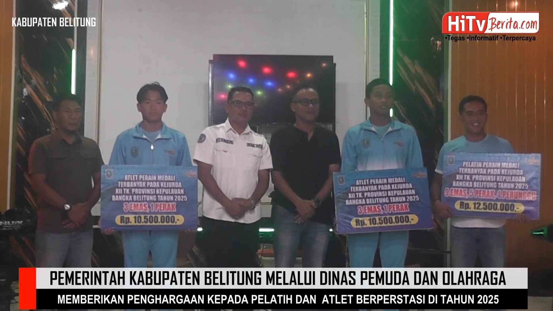 Pemerintah Kabupaten Belitung Berikan Penghargaan Kepada Pelatih Dan Atlet Berprestasi Di Kabupaten Belitung