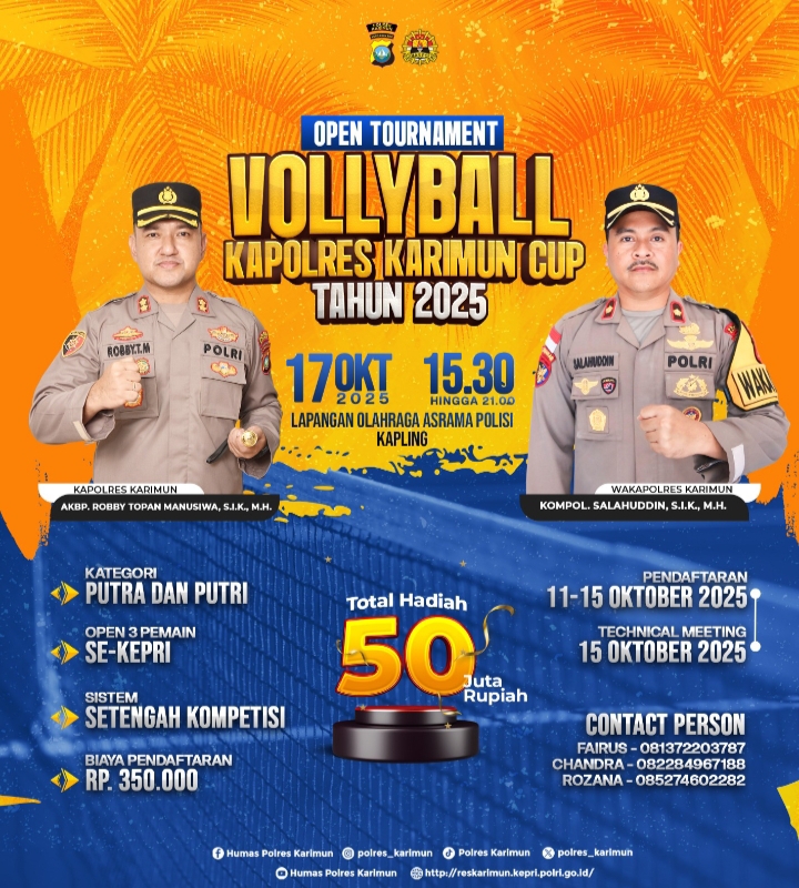 ‎Turnamen Voli Kapolres Karimun Cup 2025 Resmi Bergulir