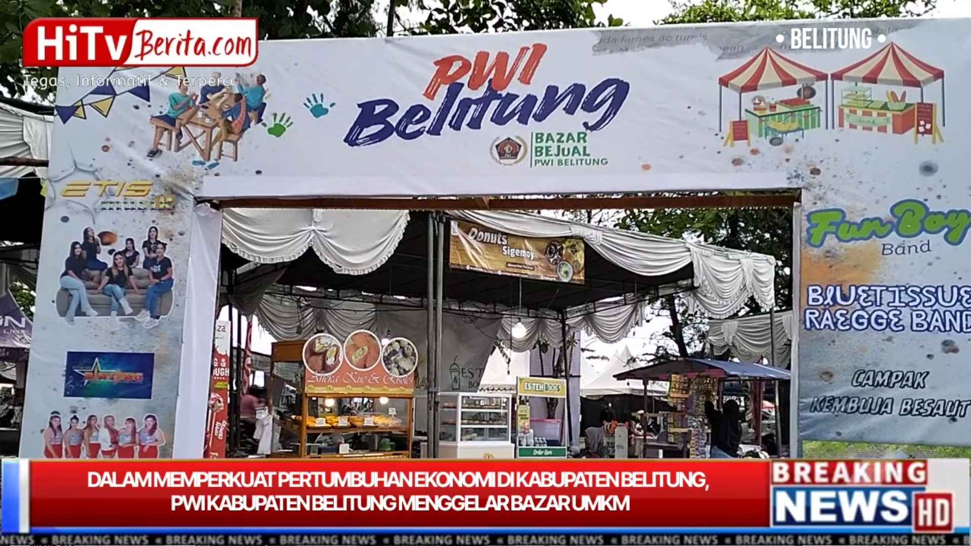 Dalam Memperkuat Ketahanan Dan Pertumbuhan Ekonomi Di Kabupaten Belitung, PWI kabupaten Belitung Mengelar Bazar UMKM