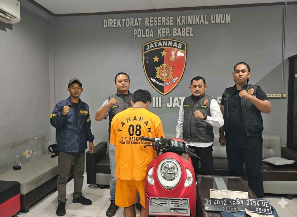 Tim Jatanras Polda Babel Tangkap Remaja Residivis Usai Curi Motor Di Bangka Tengah