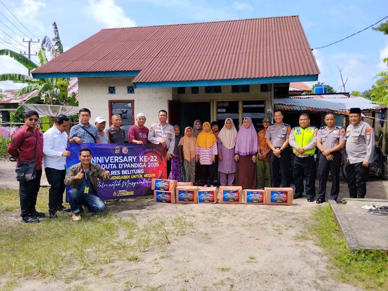 Bakti Sosial Anniversary 22 Bharaduta D’Pandiga Polres Belitung