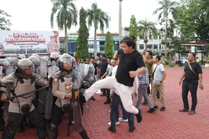 Polres Karimun Simulasikan Penanganan Unjuk Rasa Jelang May Day 2026