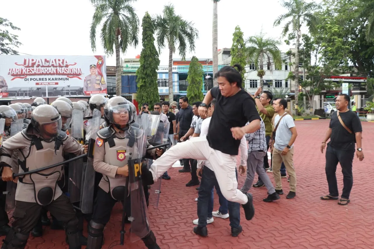 Polres Karimun Simulasikan Penanganan Unjuk Rasa Jelang May Day 2026