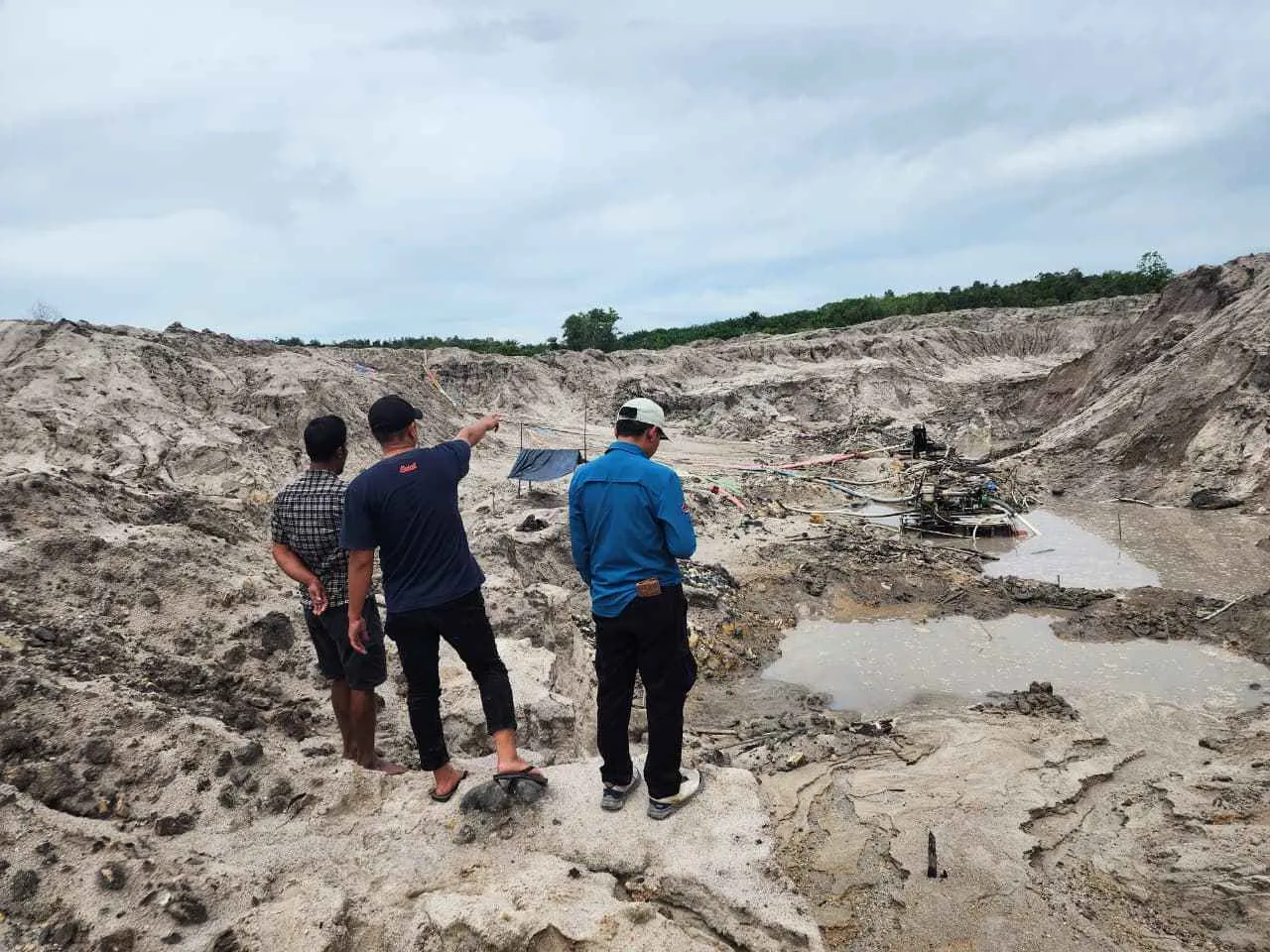 Ditreskrimsus Polda Babel Tertibkan Tambang Timah Ilegal di Kawasan Hutan Produksi Belinyu