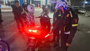 Satlantas Polres Belitung Gelar Patroli, Knalpot Tidak Standar di Tertibkan