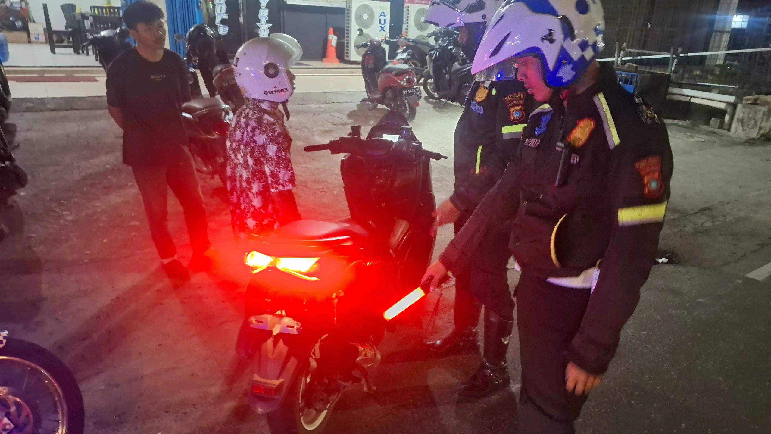 Satlantas Polres Belitung Gelar Patroli, Knalpot Tidak Standar di Tertibkan