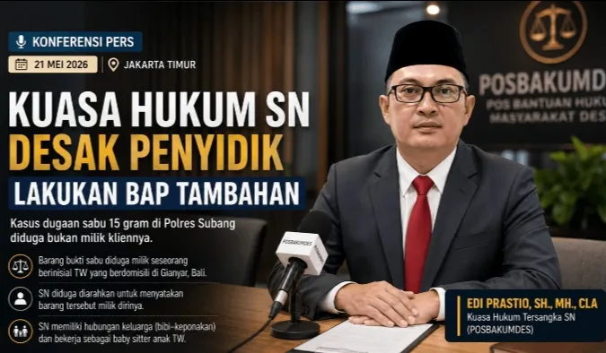 POSBAKUMDES Soroti Penanganan Kasus SN di Polres Subang, Minta Penyidik Lakukan BAP Tambahan