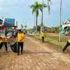 Bersihkan Fasilitas Publik, Polres Karimun Wujudkan Gerakan Indonesia Asri di Meral Barat