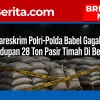 Timgab Bareskrim Polri-Polda Babel Gagalkan Upaya Penyelundupan 28 Ton Pasir Timah Di Beltim