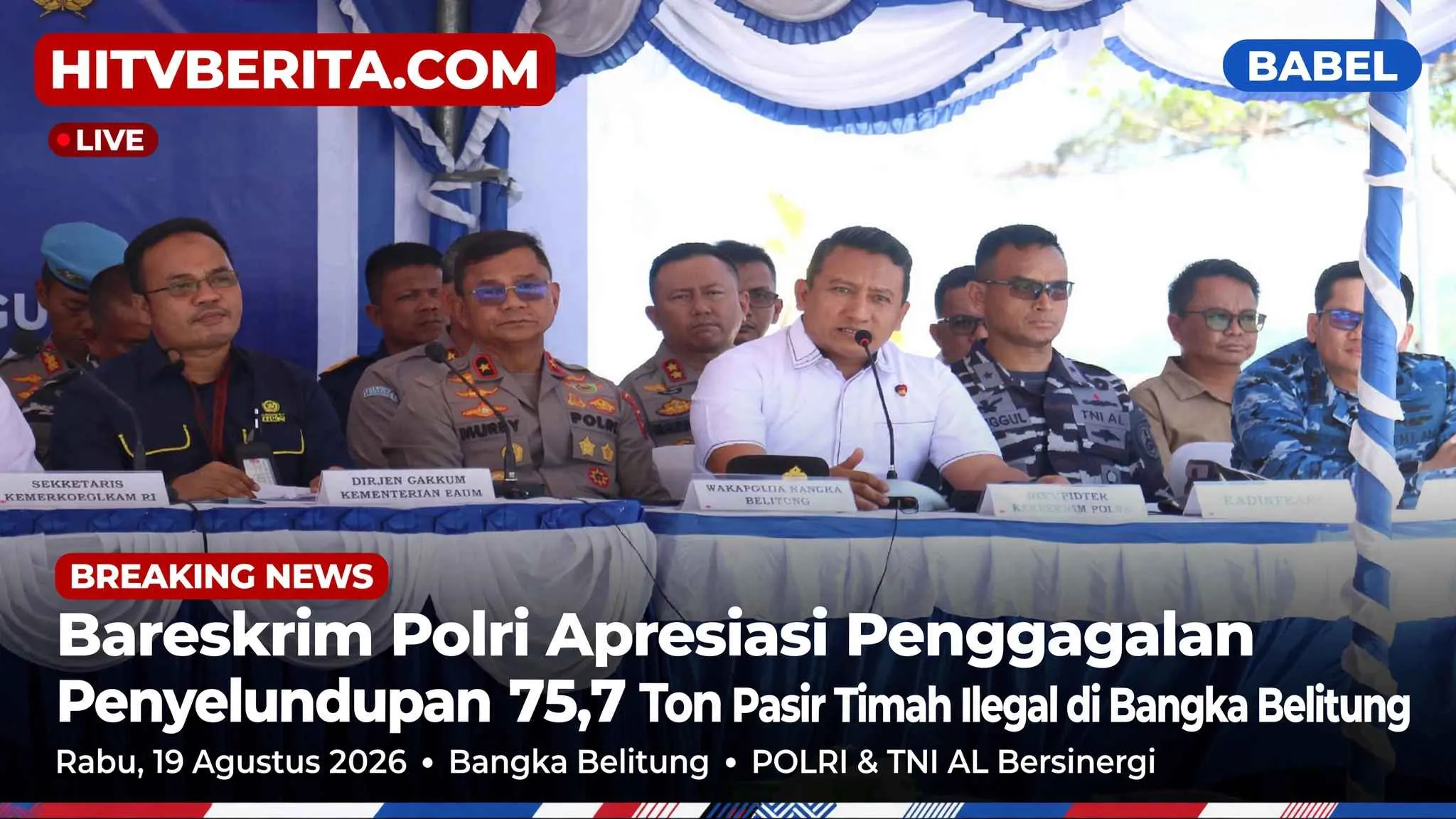 Bareskrim Polri Apresiasi Penggagalan Penyelundupan 75,7 Ton Pasir Timah Ilegal di Bangka Belitung