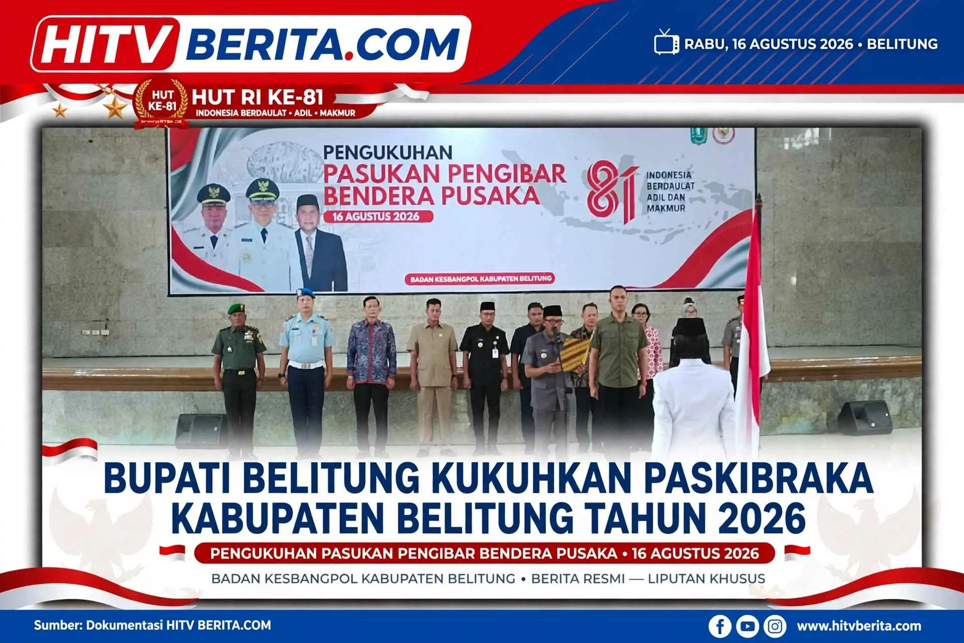 Bupati Belitung Kukuhkan Paskibraka Kabupaten Belitung Tahun 2026