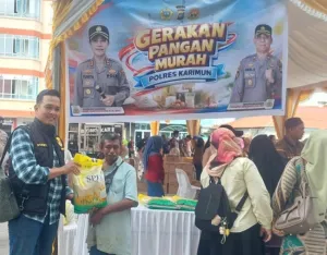 Polsek Kundur Gelar Gerakan Pangan Murah, Ringankan Beban Warga