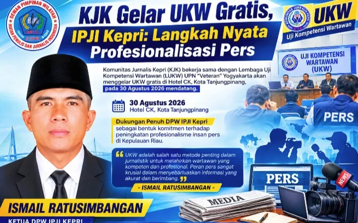 KJK Gelar UKW Gratis di Tanjungpinang, IPJI Kepri Dorong Wartawan Tingkatkan Kompetensi