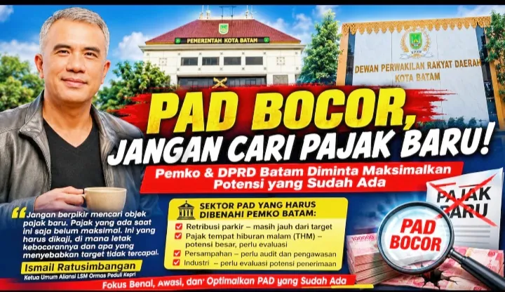 Pemko dan DPRD Batam Diminta Fokus Maksimalkan PAD, Bukan Tambah Objek Pajak