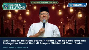 Wakil Bupati Belitung Syamsir Hadiri Zikir Dan Doa Bersama Peringatan Maulid Nabi Di Ponpes Mishbahul Munir Badau