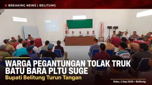 Warga Pegantungan Tolak Truk Batu Bara PLTU Suge, Bupati Belitung Turun Tangan