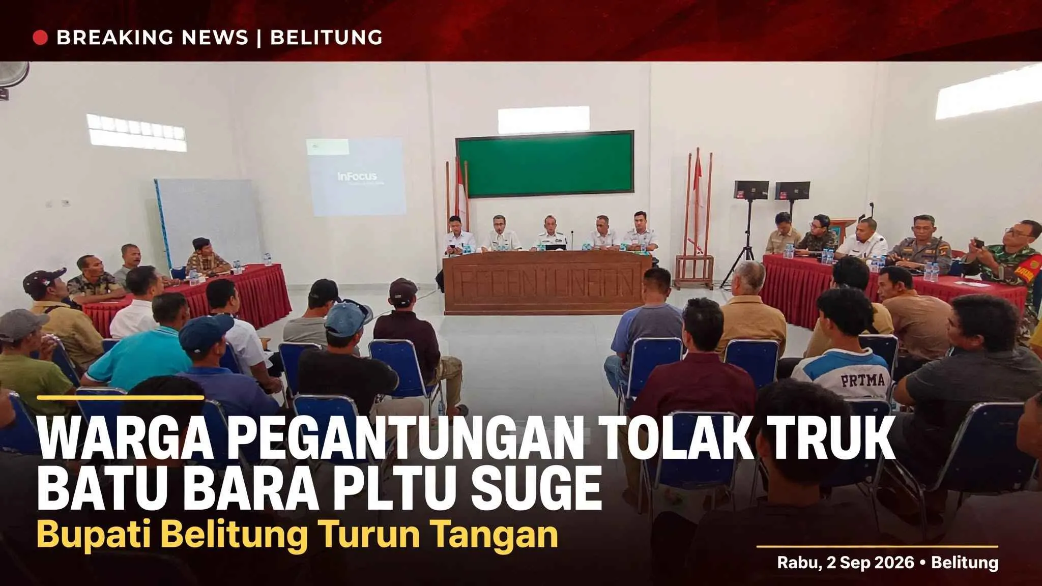 Warga Pegantungan Tolak Truk Batu Bara PLTU Suge, Bupati Belitung Turun Tangan