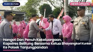Hangat Dan Penuh Kekeluargaan, Kapolres Belitung Bersama Ketua Bhayangkari Kunker Ke Polsek Tanjungpandan