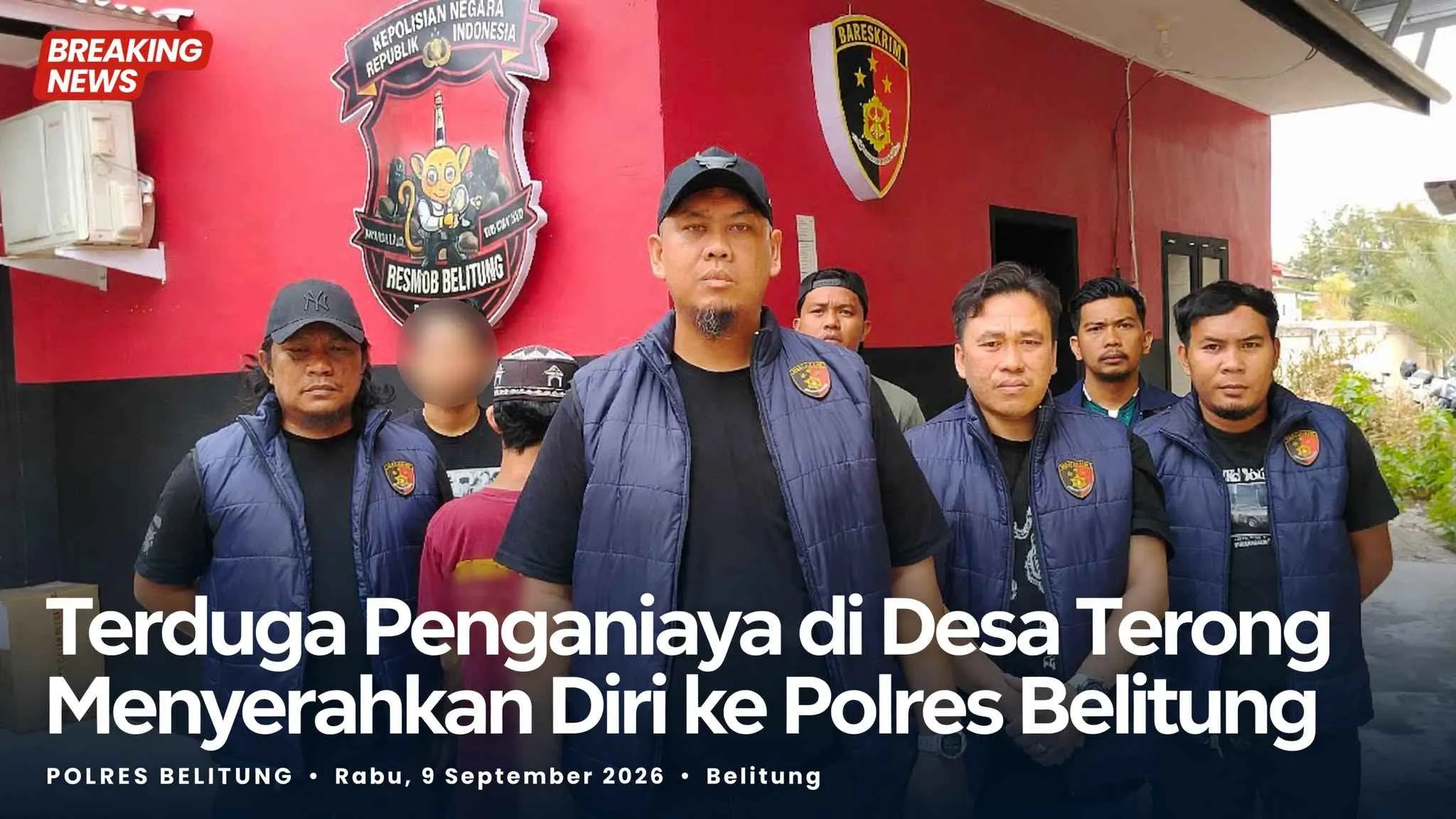 Terduga Penganiaya di Desa Terong Menyerahkan Diri ke Polres Belitung