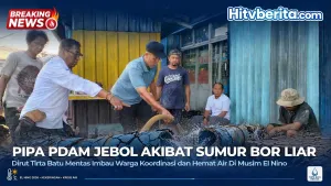 Pipa PDAM Jebol Akibat Sumur Bor Liar, Dirut Tirta Batu Mentas Imbau Warga Koordinasi dan Hemat Air Di Musim El Nino