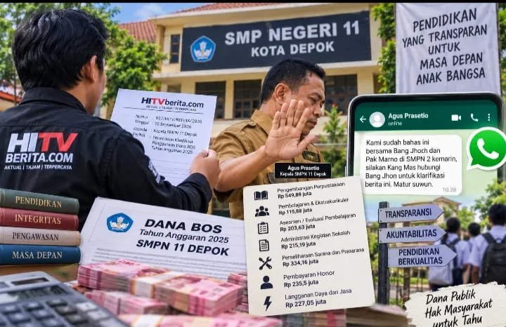 Dana BOS SMPN 11 Depok Disorot, Kepala Sekolah Alihkan Konfirmasi ke Pihak Lain