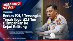 Berkas P21, 5 Tersangka Timah Ilegal 52,5 Ton Dilimpahkan ke Kejari Belitung