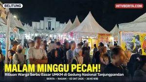 Malam Minggu Pecah! Ribuan Warga Serbu Bazar UMKM di Gedung Nasional Tanjungpandan