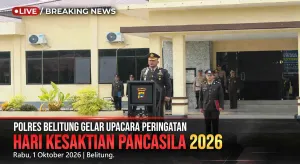 Polres Belitung Gelar Upacara Peringatan Hari Kesaktian Pancasila 2026