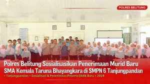 Polres Belitung Sosialisasikan Penerimaan Murid Baru SMA Kemala Taruna Bhayangkara di SMPN 6 Tanjungpandan
