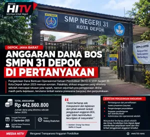 INVESTIGASI HITV: Dana BOS SMPN 31 Depok Rp902 Juta, Masih Menumpang di SMPN 6 — Listrik dan Sarpras Disebut Ditanggung Sekolah Induk
