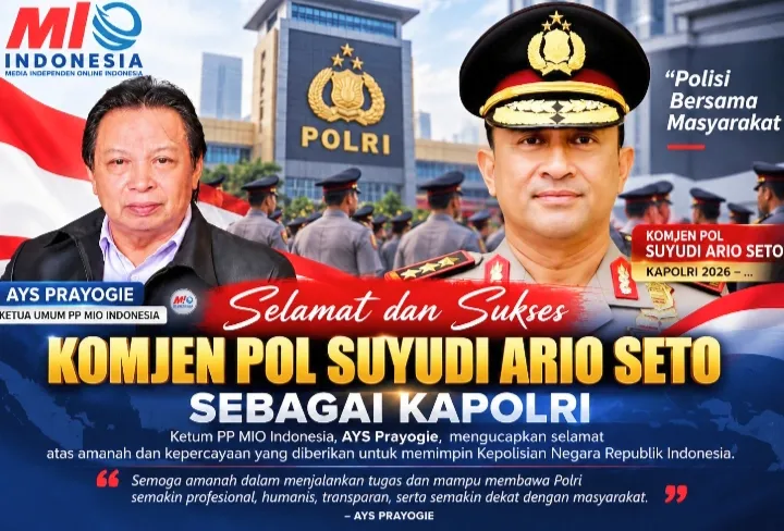 MIO Indonesia Ucapkan Selamat kepada Suyudi Ario Seto, Soroti Tantangan Polri dan Kemerdekaan Pers