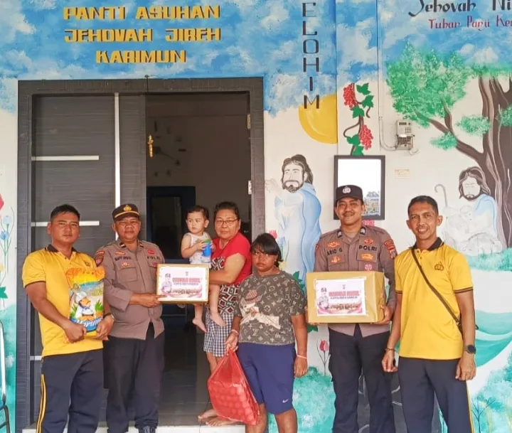 Jumat Berkah Polres Karimun, Bantuan Sembako Disalurkan untuk Anak-anak Panti Asuhan Jehovah Jereh